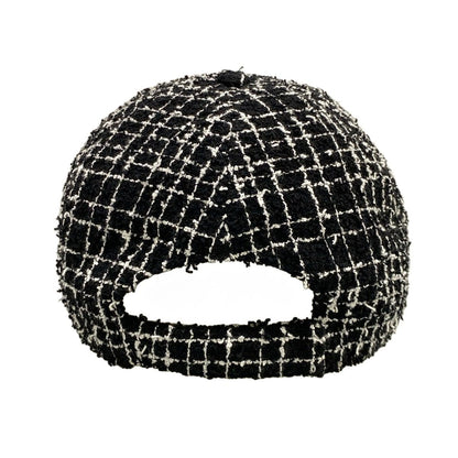 Chanel Cap Black White Tweed Cotton Hat — view 3