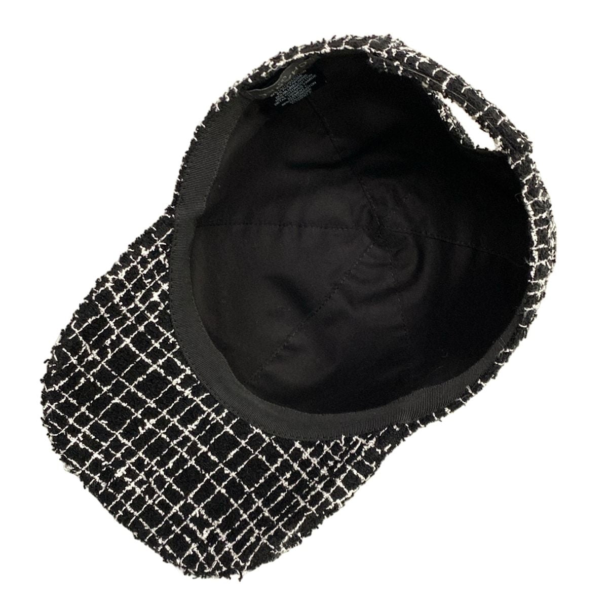 Chanel Cap Black White Tweed Cotton Hat — view 4