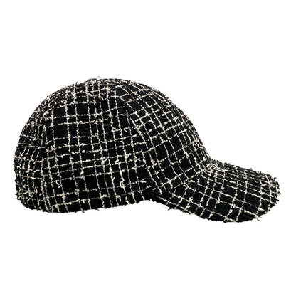 Chanel Cap Black White Tweed Cotton Hat — view 2