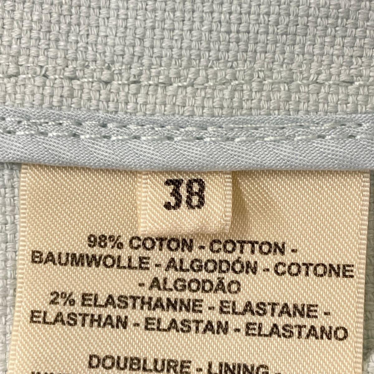 Hermes Dress 38 M Light Blue White Short Sleeve Chaine D'ancre Series Button — view 5
