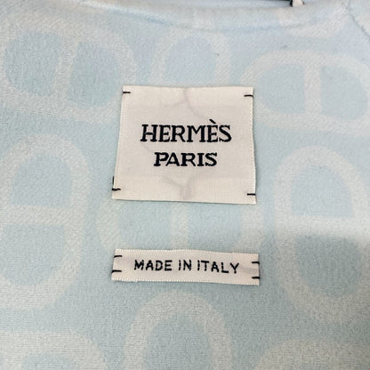 Hermes Jacket 38 M Light Blue Long Sleeve Zip Up Chaine D'ancre Spring Autumn — view 3
