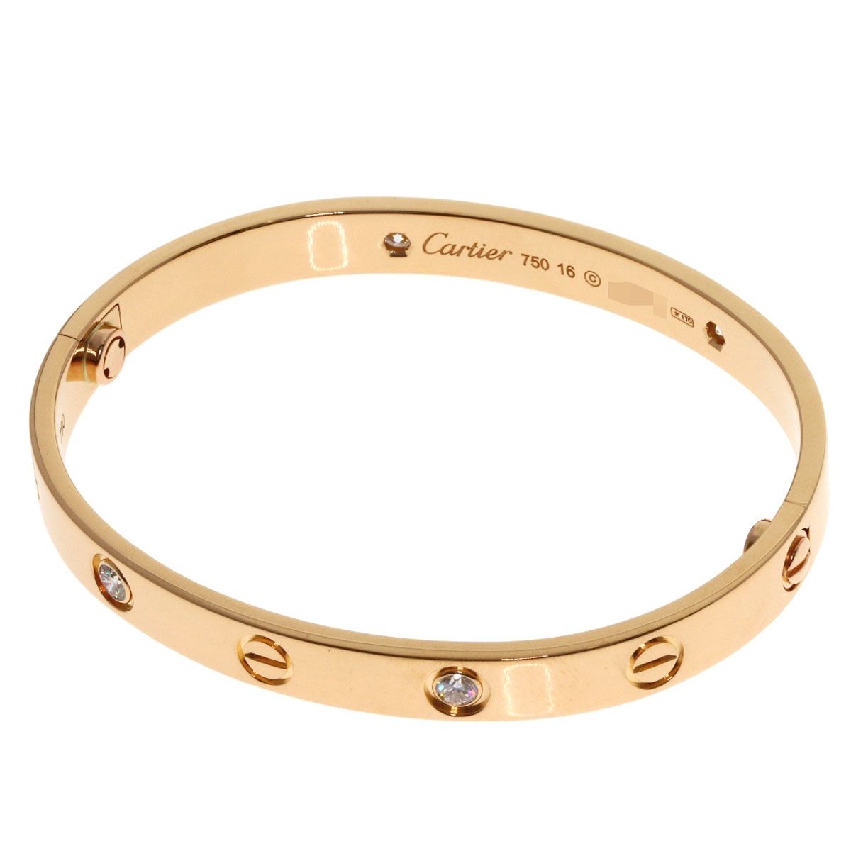 Cartier Love Bracelet Classic Half Diamond Driver 18k Pink Gold — view 2