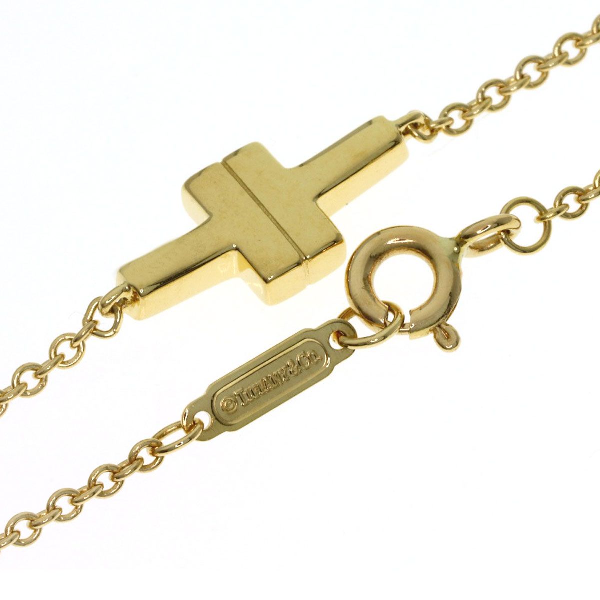 Tiffany & Co T Tow Double Chain Bracelet 18k Yellow Gold — view 3