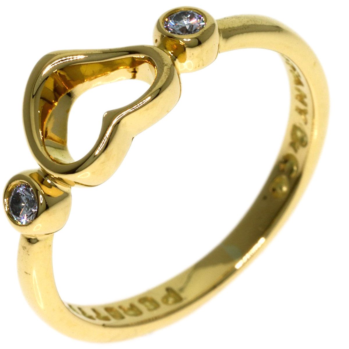 Tiffany & Co Open Heart Diamond Ring 18k Yellow Gold — view 2