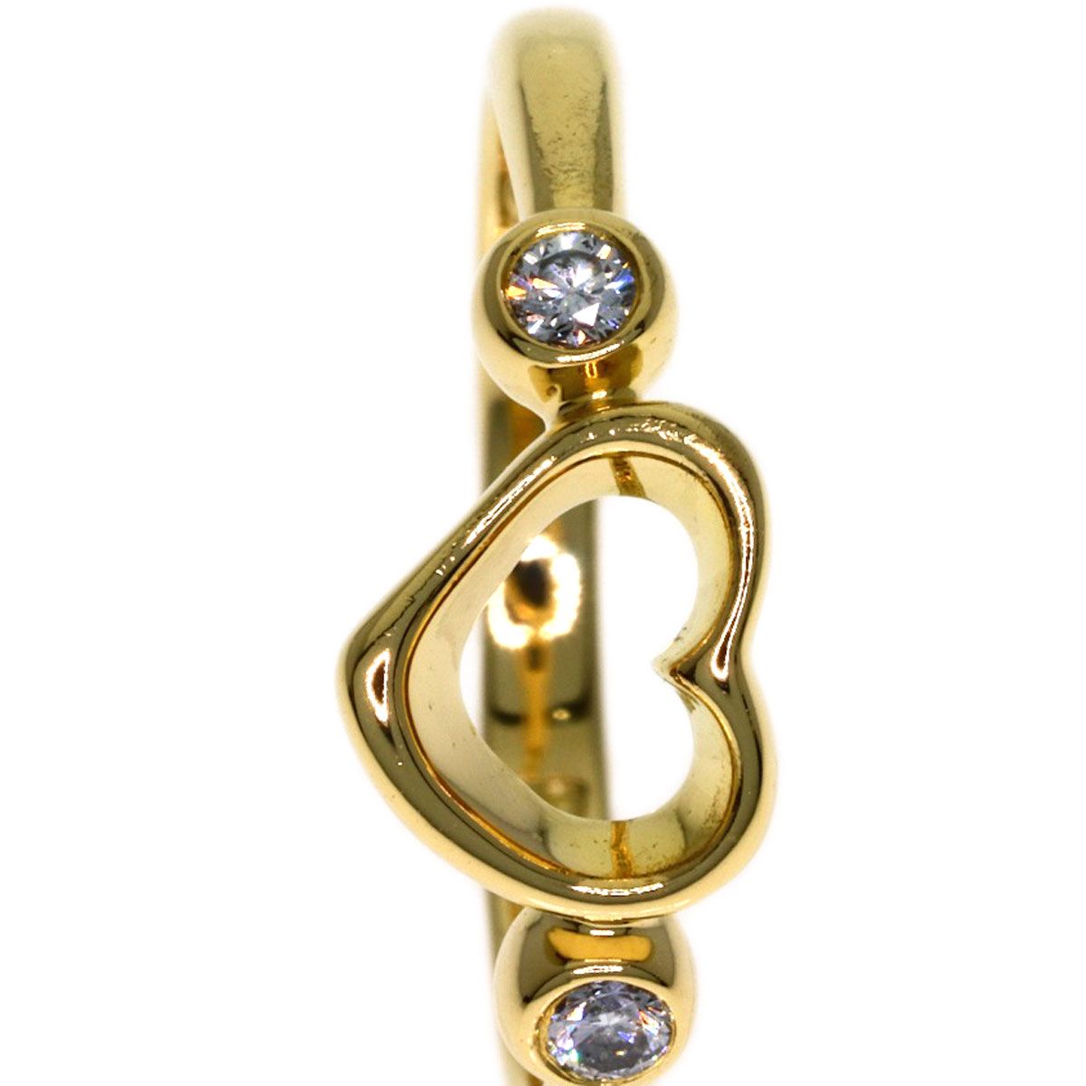 Tiffany & Co Open Heart Diamond Ring 18k Yellow Gold