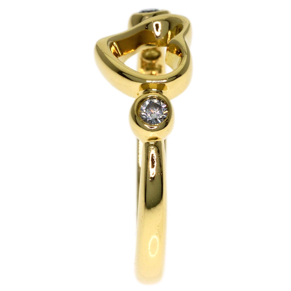 Tiffany & Co Open Heart Diamond Ring 18k Yellow Gold — view 3