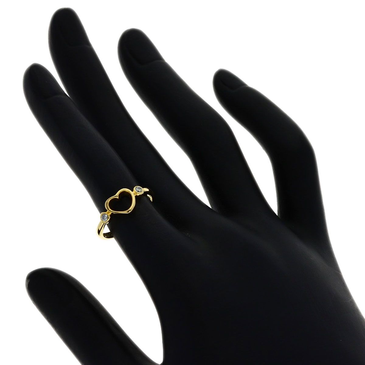 Tiffany & Co Open Heart Diamond Ring 18k Yellow Gold — view 7