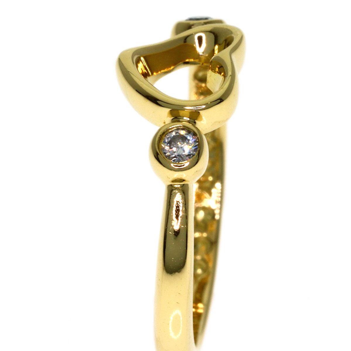 Tiffany & Co Open Heart Diamond Ring 18k Yellow Gold — view 8
