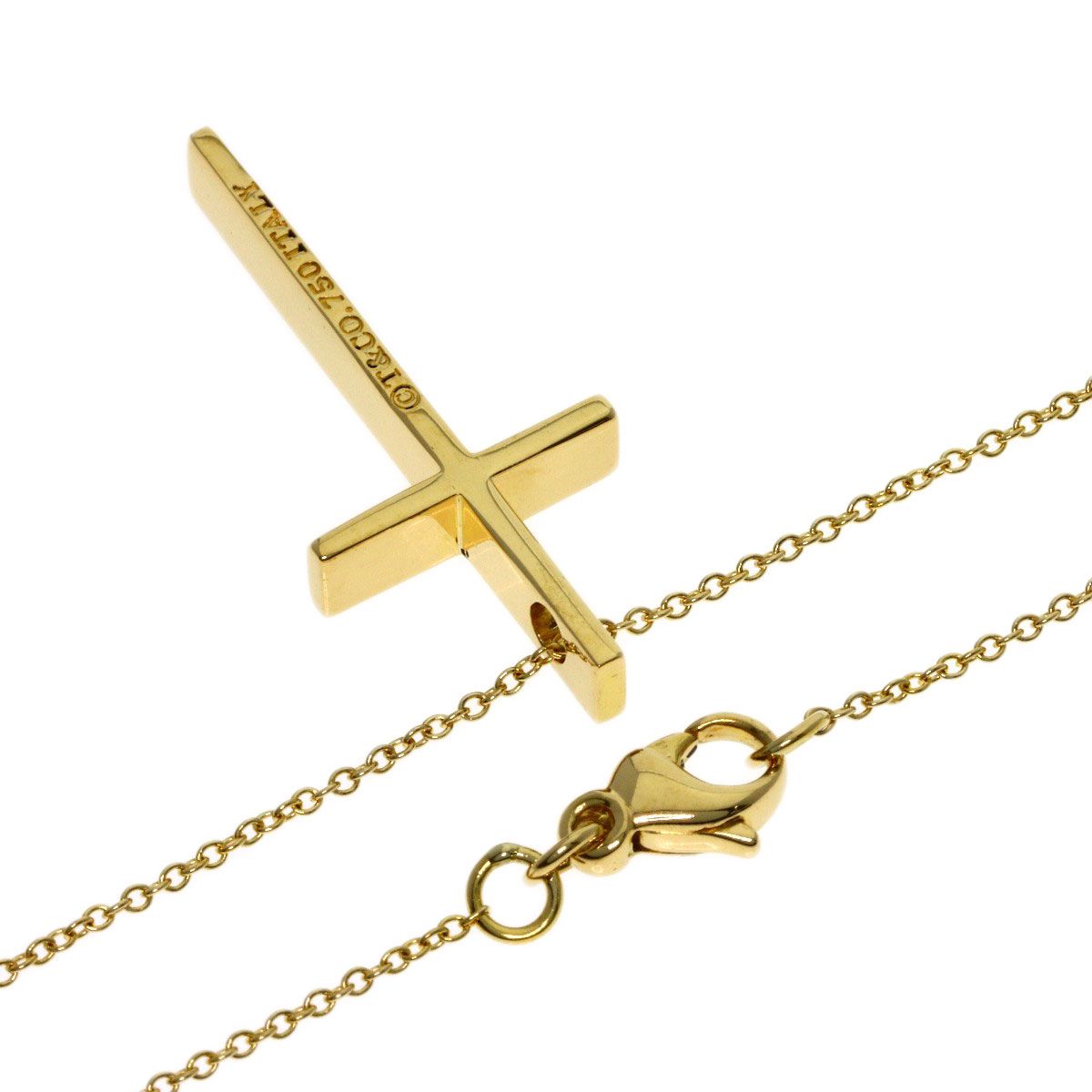 Tiffany & Co Cross Necklace 18k Yellow Gold — view 2