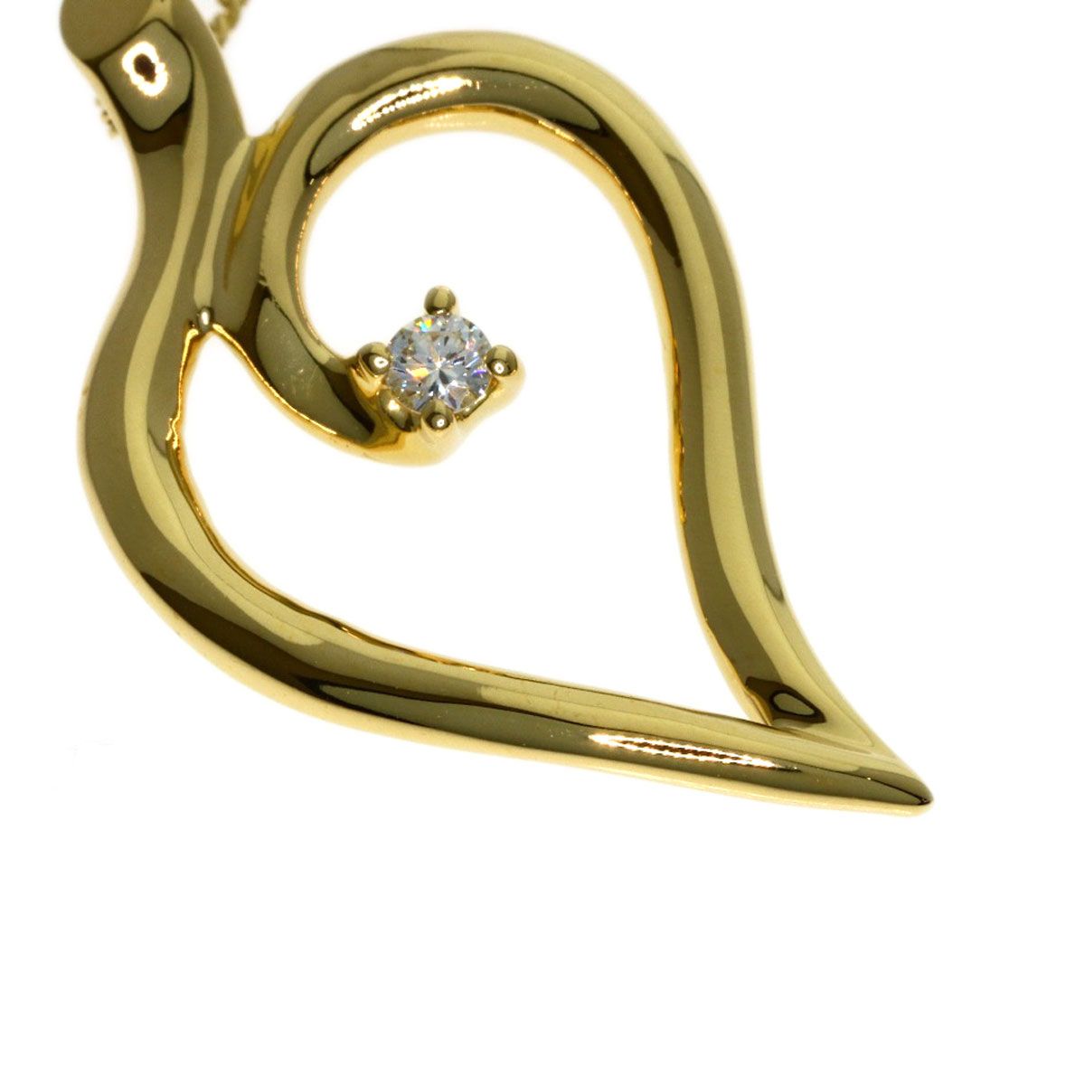 Tiffany & Co Leaf Heart Diamond Necklace 18k Yellow Gold — view 6