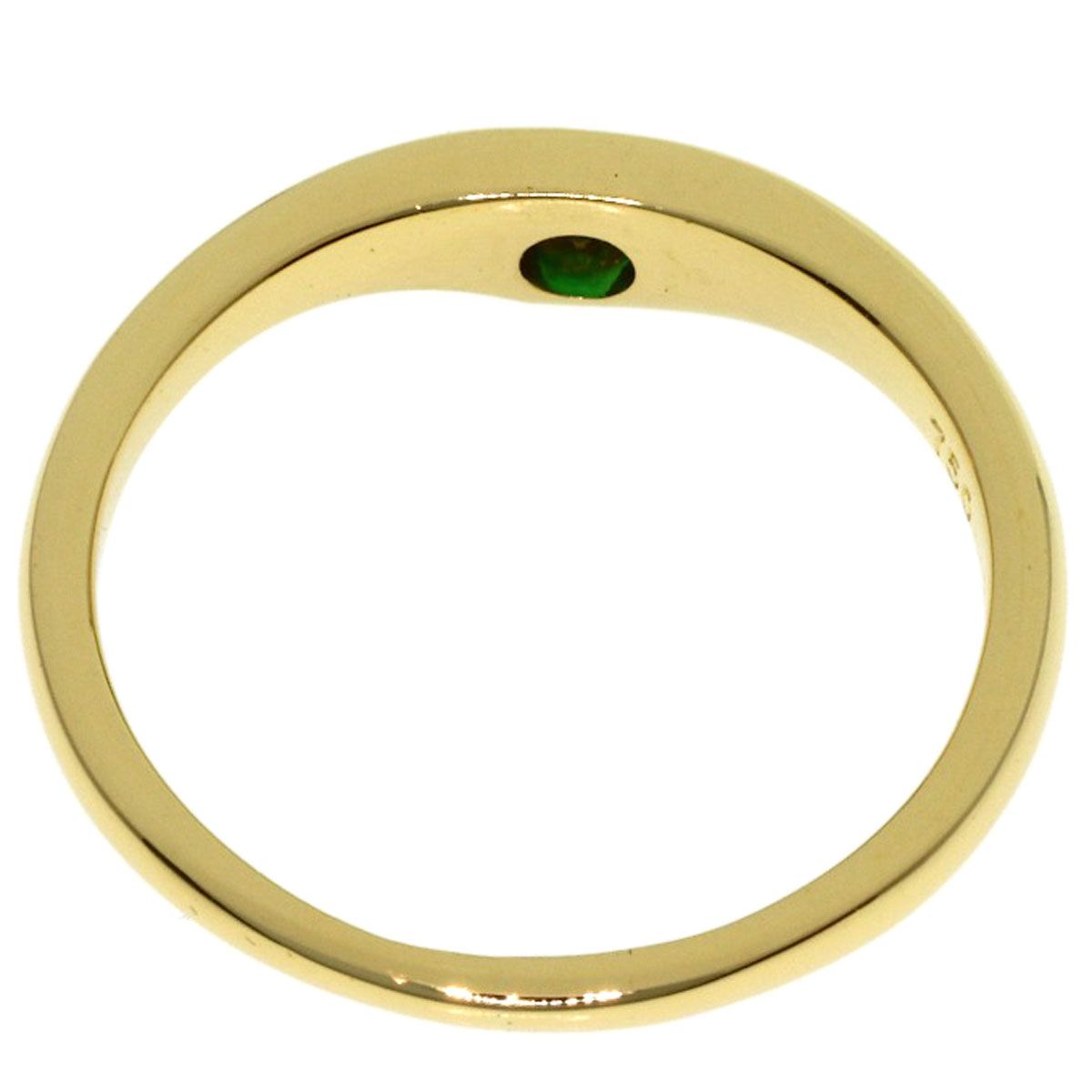 Tiffany & Co Curved Band Emerald Ring 18k Yellow Gold — view 4