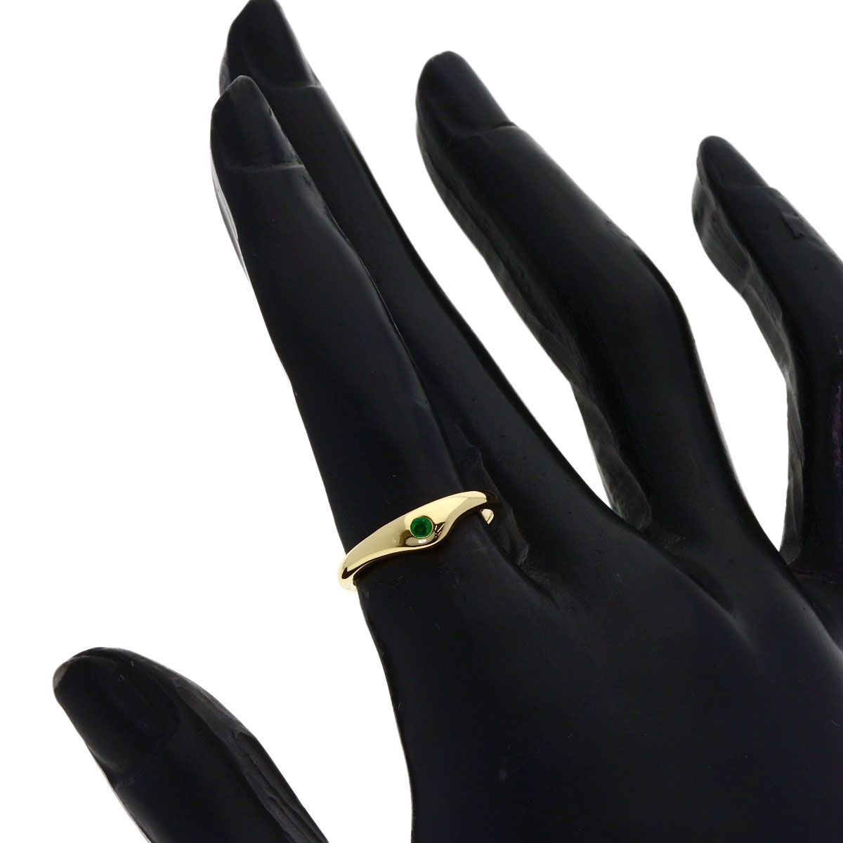 Tiffany & Co Curved Band Emerald Ring 18k Yellow Gold — view 6