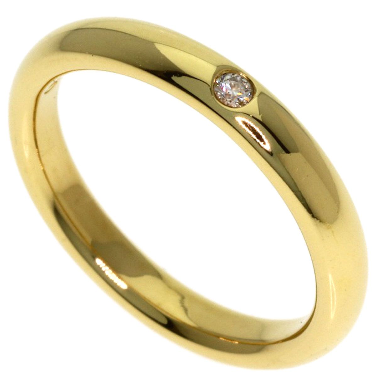 Tiffany & Co Stacking Band Diamond Ring 18k Yellow Gold