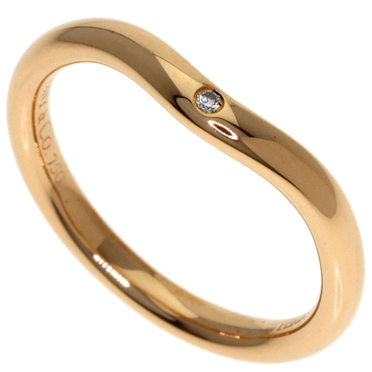 Tiffany & Co T Cube Band Diamond Ring 18k Pink Gold