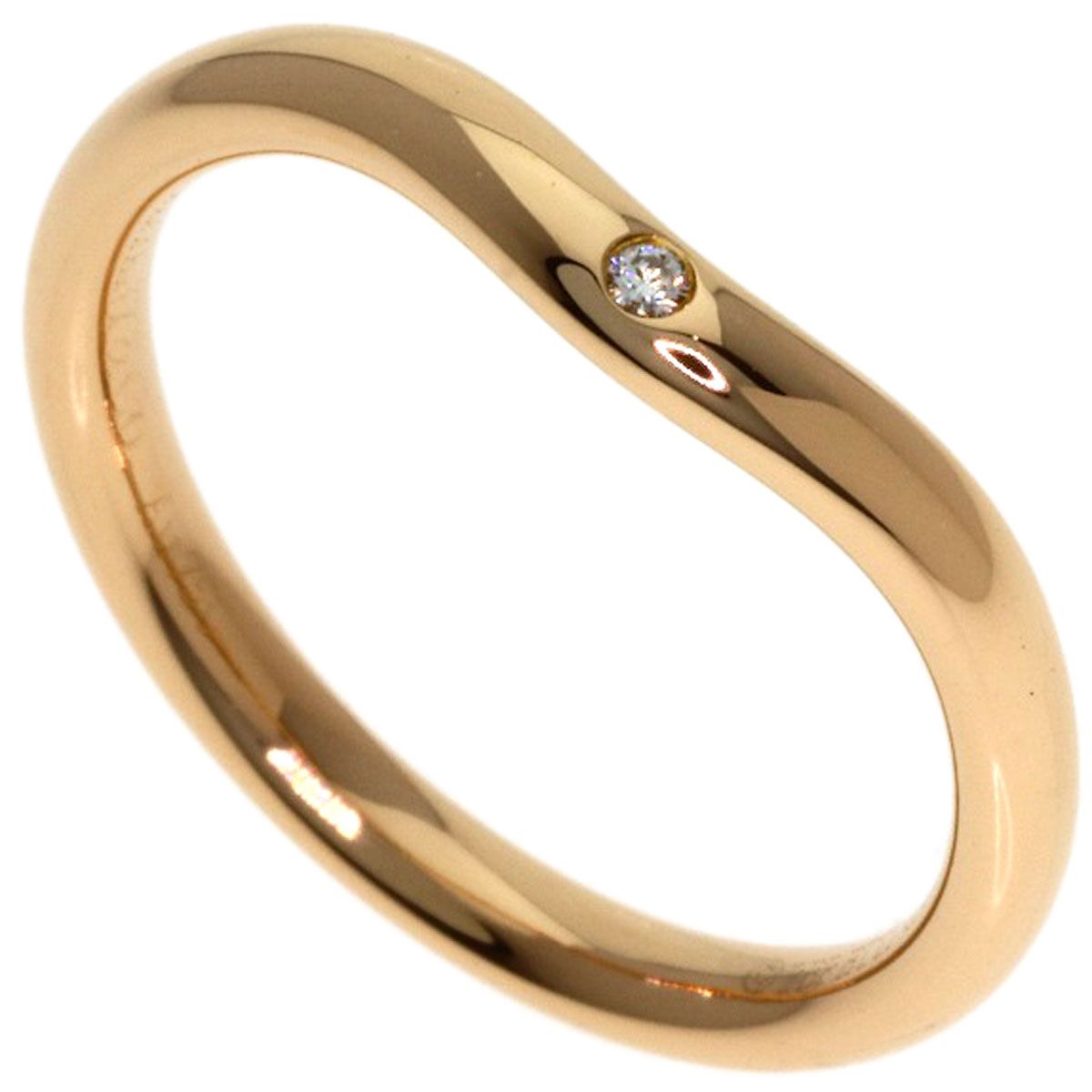 Tiffany & Co T Cube Band Diamond Ring 18k Pink Gold
