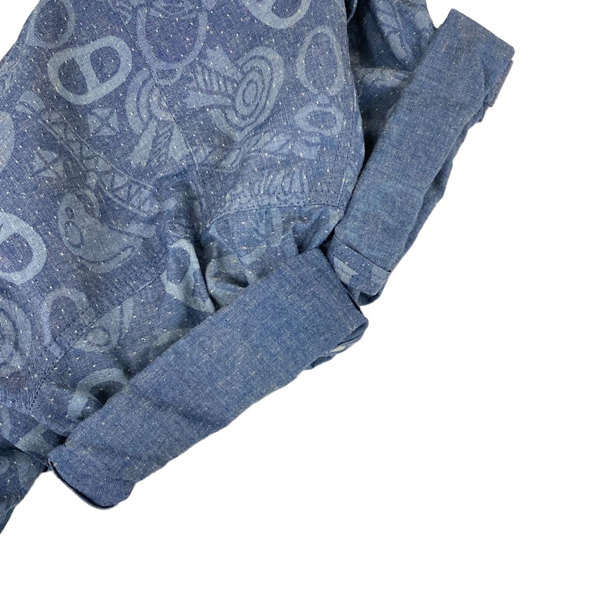 Hermes Dress 36 S Blue Short Sleeve Candy Libris Chaine D'ancre Pattern Shirt — view 6