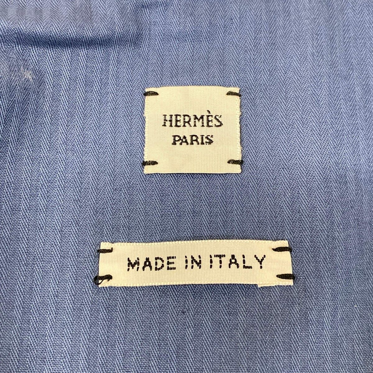 Hermes Dress 36 S Blue Short Sleeve Candy Libris Chaine D'ancre Pattern Shirt — view 3