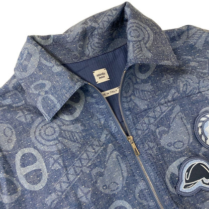 Hermes Dress 36 S Blue Short Sleeve Candy Libris Chaine D'ancre Pattern Shirt — view 9