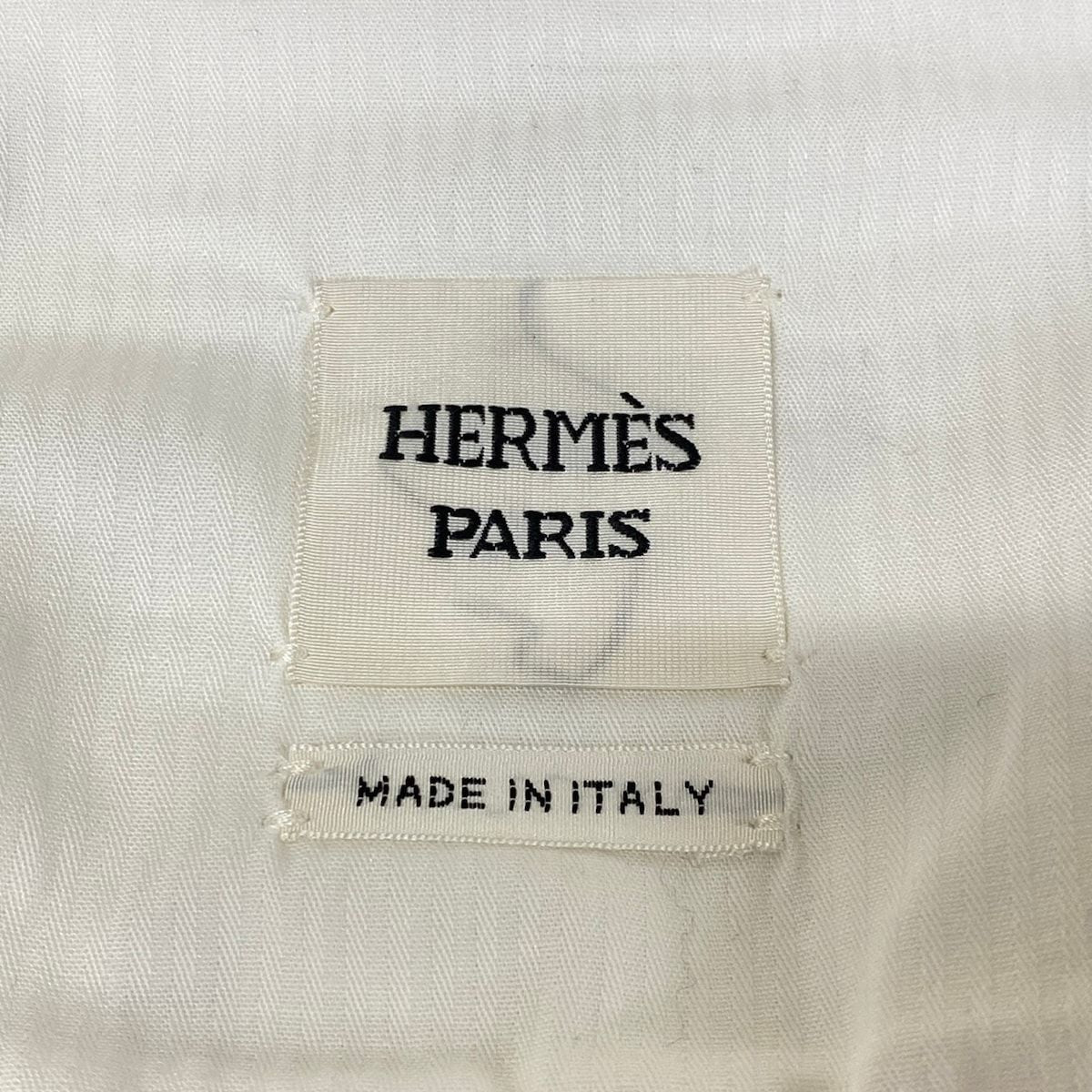 Hermes Jacket 38 M White Dark Brown Long Sleeve Chaine D'ancre Series Button — view 3