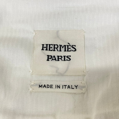 Hermes Jacket 38 M White Dark Brown Long Sleeve Chaine D'ancre Series Button — view 3