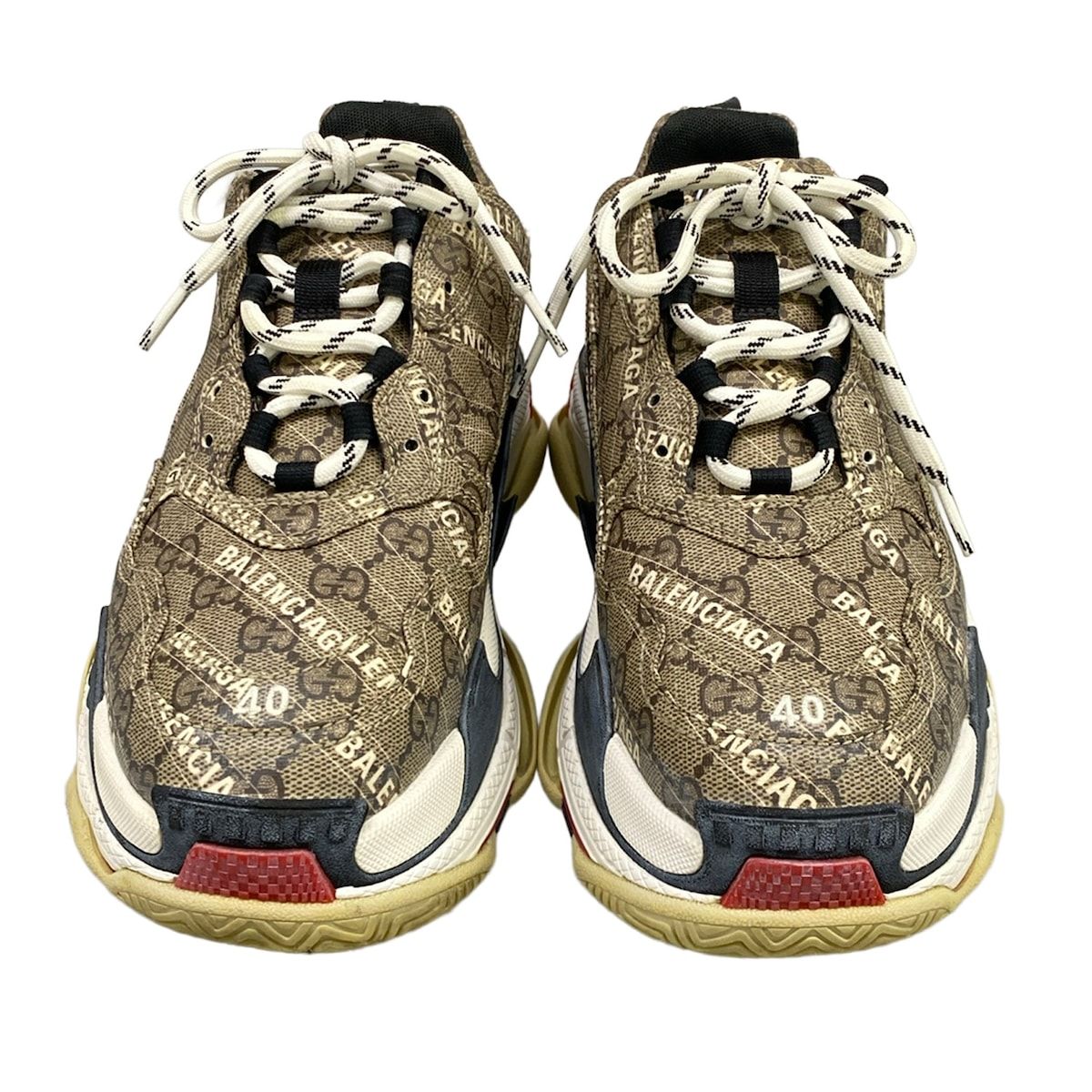 Gucci Sneakers the Hacka Project Triple S Beige White Red Collaboration GG — view 5