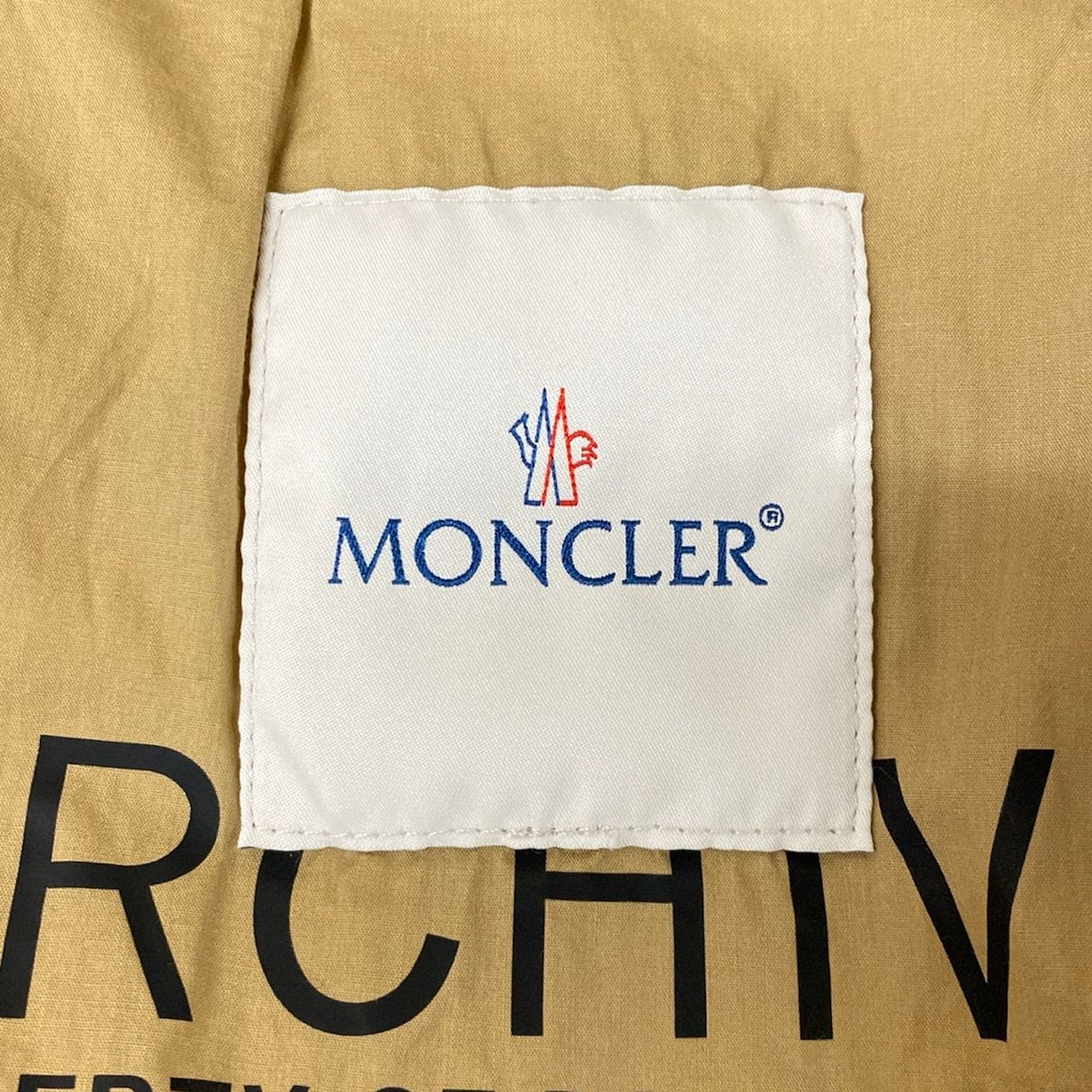 Moncler Down Jacket 0 XS Panamint Black Light Brown Long Sleeve Palm Angels Zip — view 3