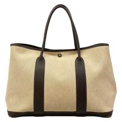 Hermes Tote Garden Party PM Beige Dark Brown