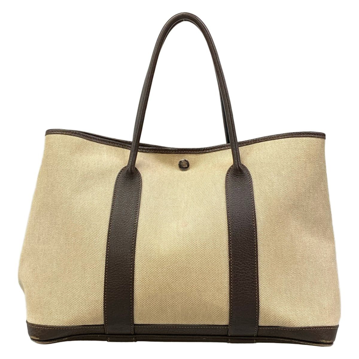 Hermes Tote Garden Party PM Beige Dark Brown — view 3