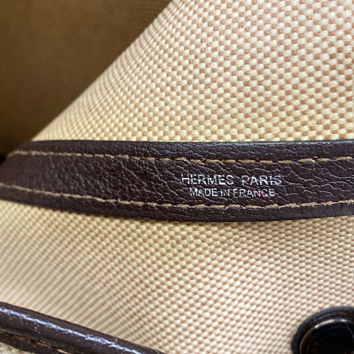 Hermes Tote Garden Party PM Beige Dark Brown — view 8