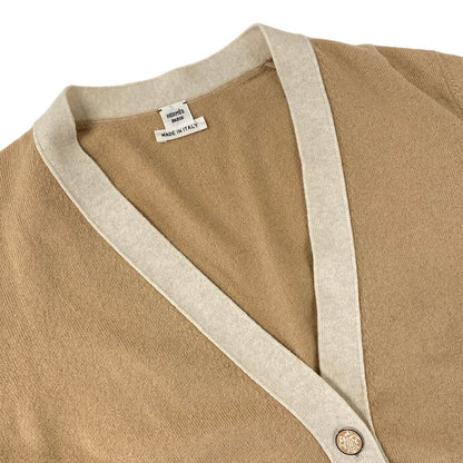 Hermes Cardigan 38 M Beige Black Ivory Long Sleeve Cashmere — view 8