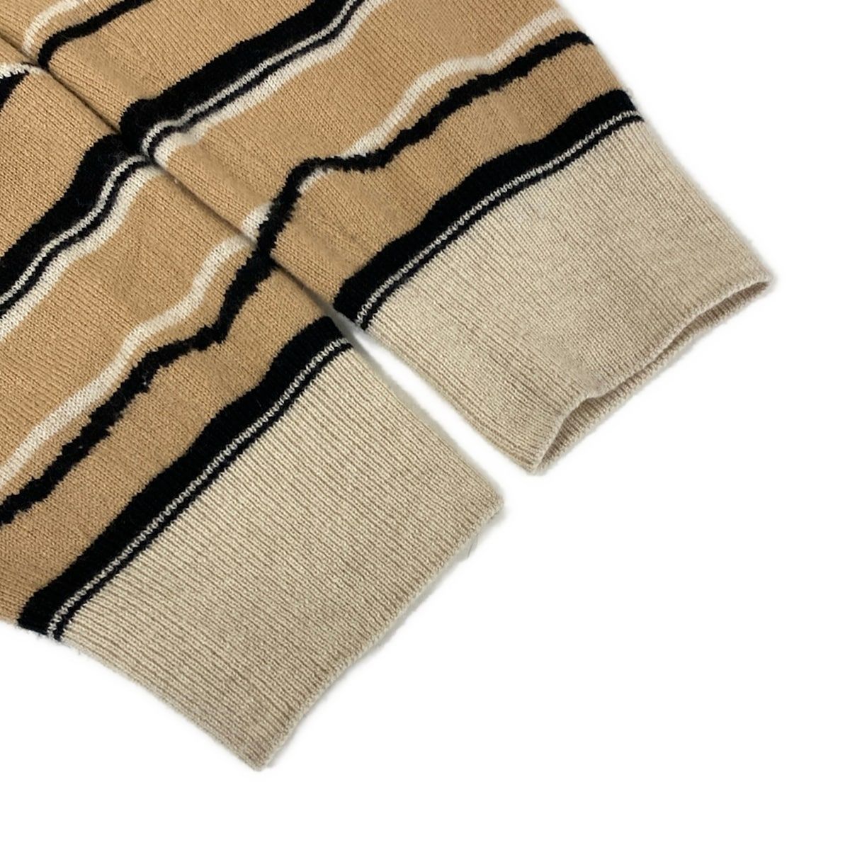 Hermes Cardigan 38 M Beige Black Ivory Long Sleeve Cashmere — view 6