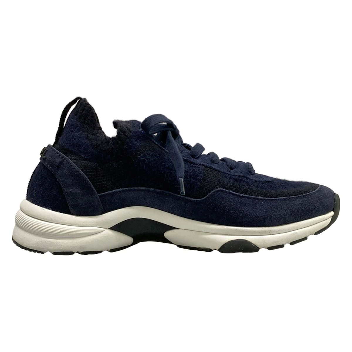 Chanel Sneakers 38 Navy Black CC Logo — view 2