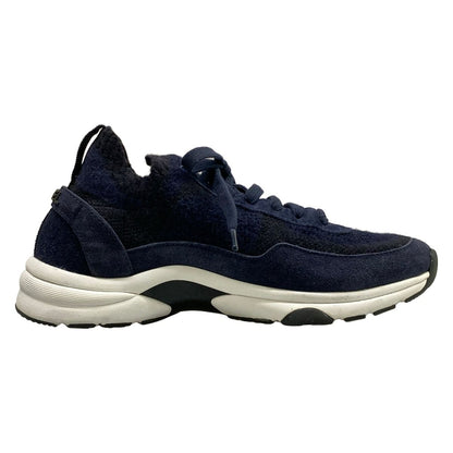 Chanel Sneakers 38 Navy Black CC Logo — view 2