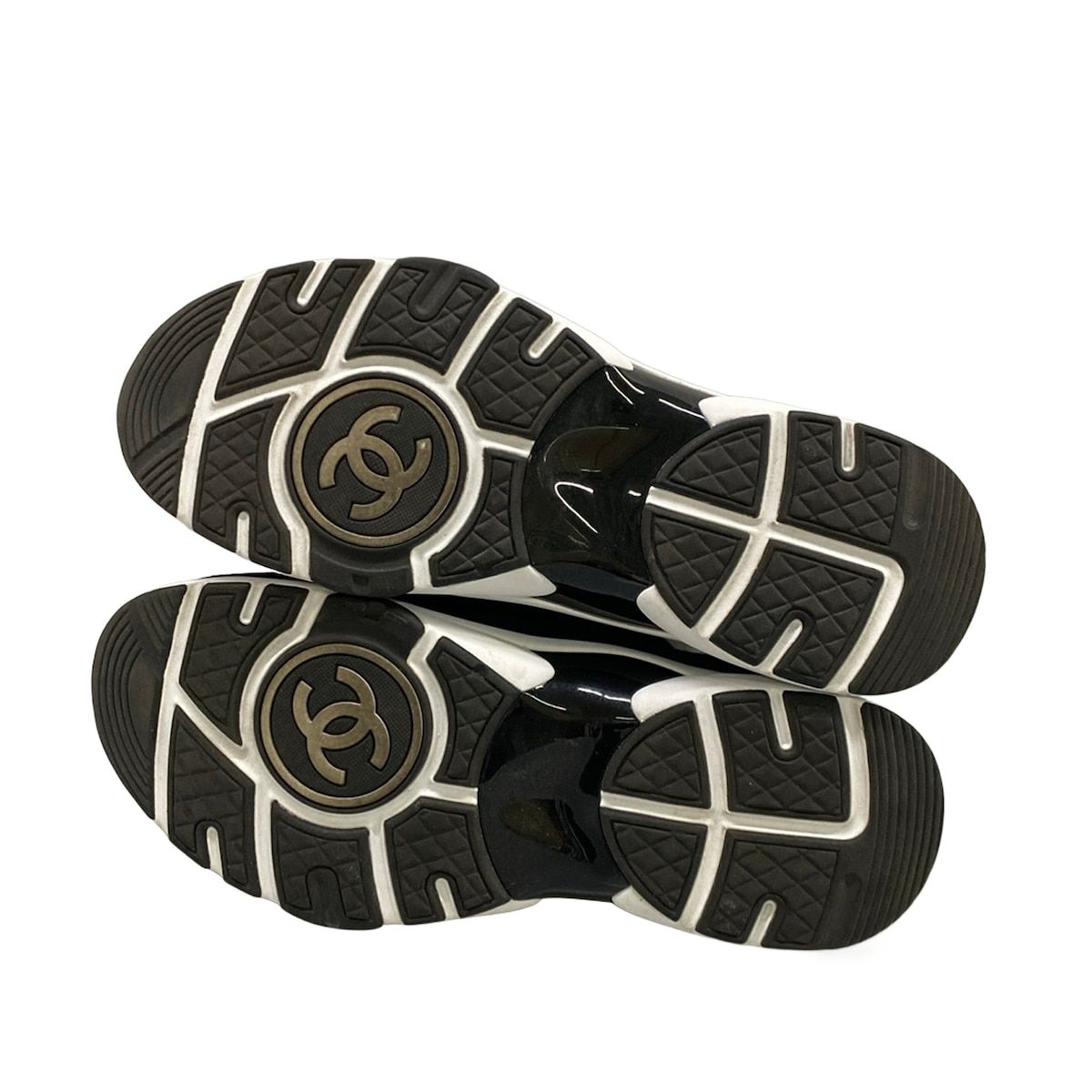 Chanel Sneakers 38 Navy Black CC Logo — view 8