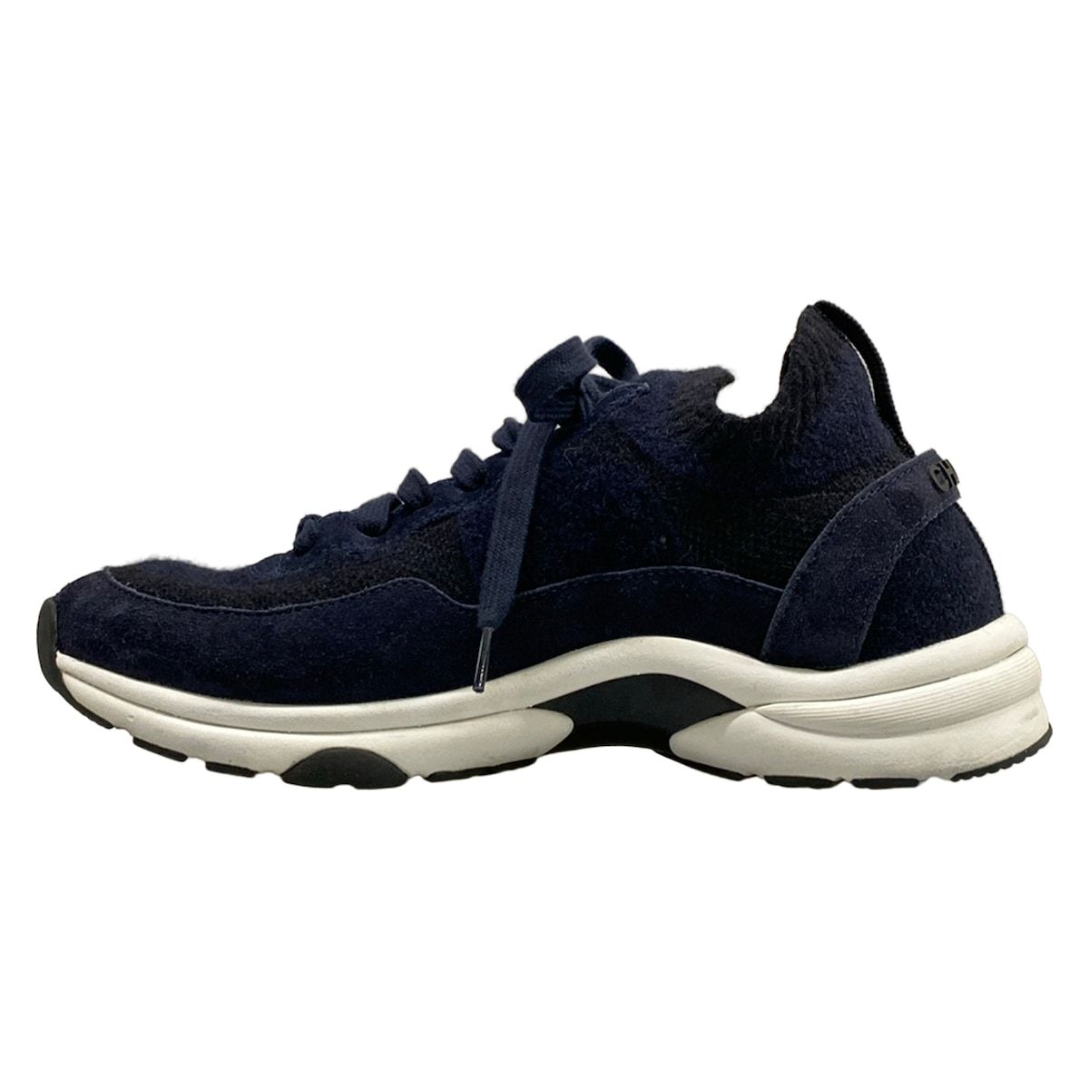 Chanel Sneakers 38 Navy Black CC Logo — view 3