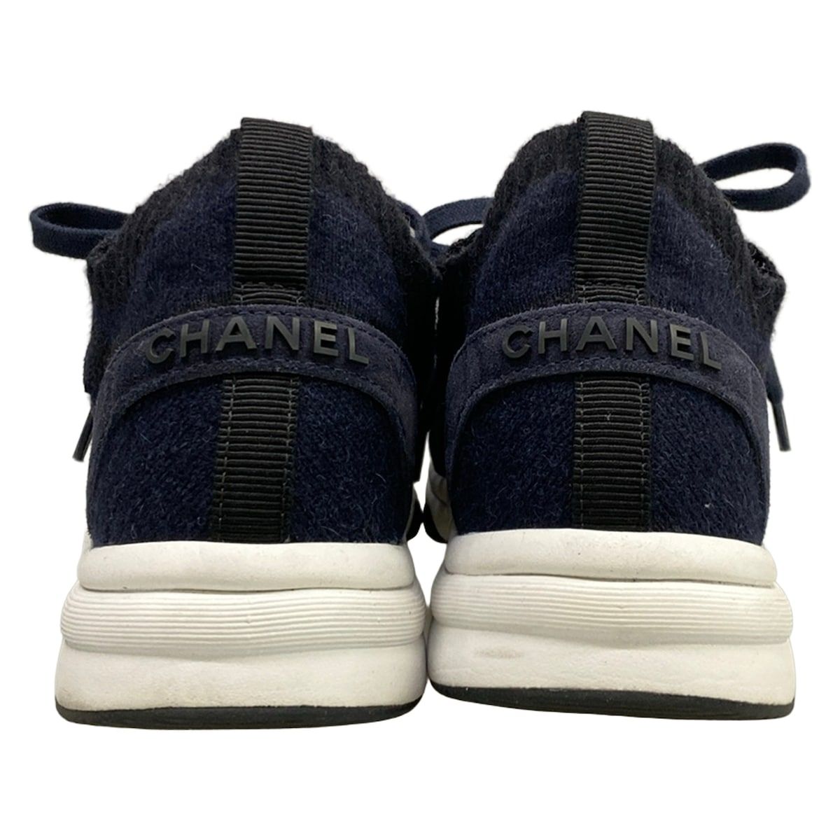 Chanel Sneakers 38 Navy Black CC Logo — view 6