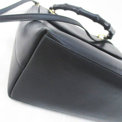 Gucci 001 Bamboo Hand Shoulder 2-Way Bag Black — view 7
