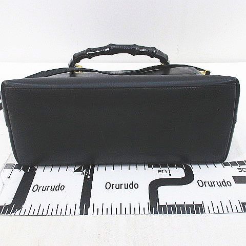 Gucci 001 Bamboo Hand Shoulder 2-Way Bag Black — view 8