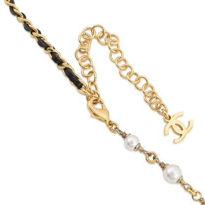 Chanel Necklace CC Logo Line Stone Faux Pearl — view 6