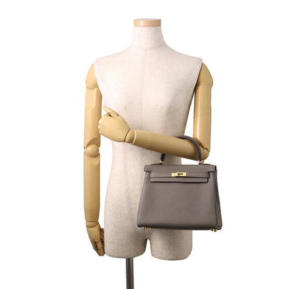 Hermes Handbag Kelly 25 Retourne Etain Gold Togo 2-Way Bag — view 4
