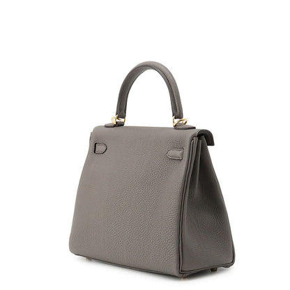Hermes Handbag Kelly 25 Retourne Etain Gold Togo 2-Way Bag — view 2
