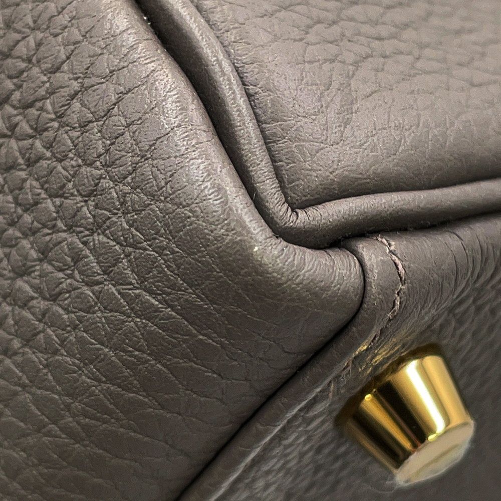 Hermes Handbag Kelly 25 Retourne Etain Gold Togo 2-Way Bag — view 8
