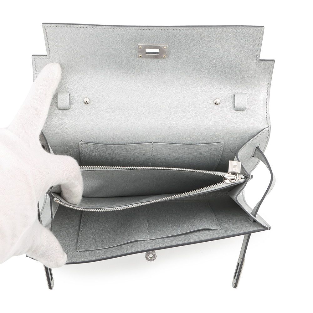 Hermes Kelly Wallet Long to Go Arjan Silver Chevresham Kira — view 5