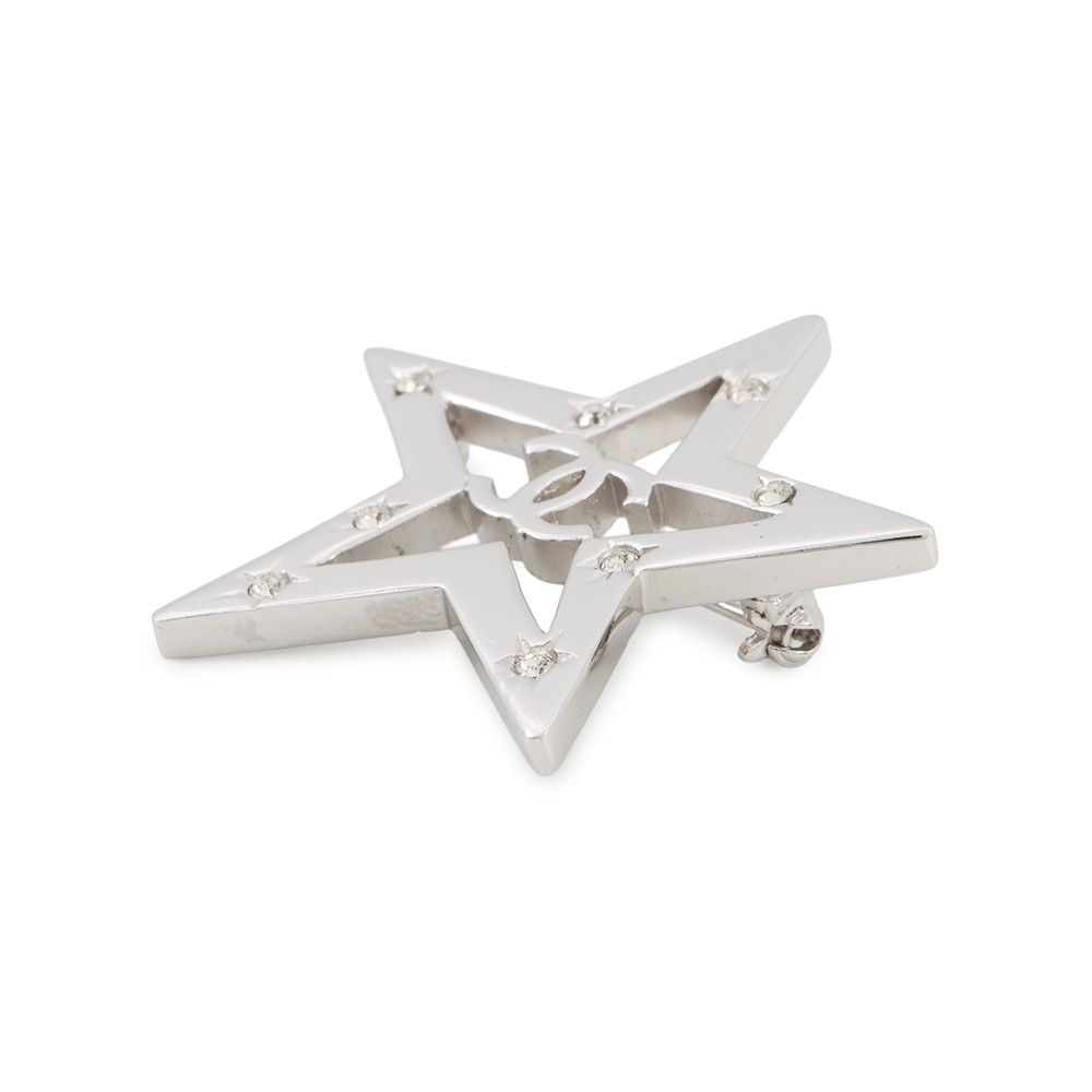 Chanel Brooch CC Logo Star Line Stone 06c — view 2