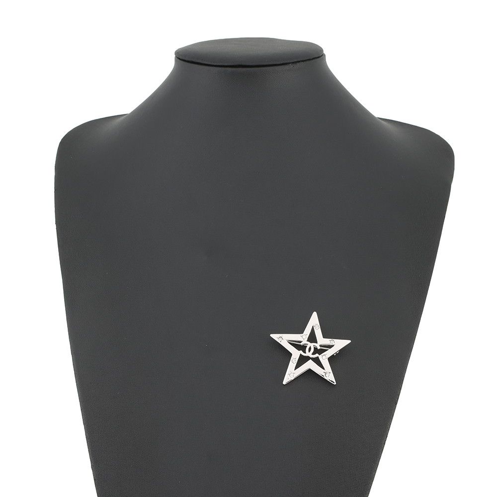 Chanel Brooch CC Logo Star Line Stone 06c — view 4