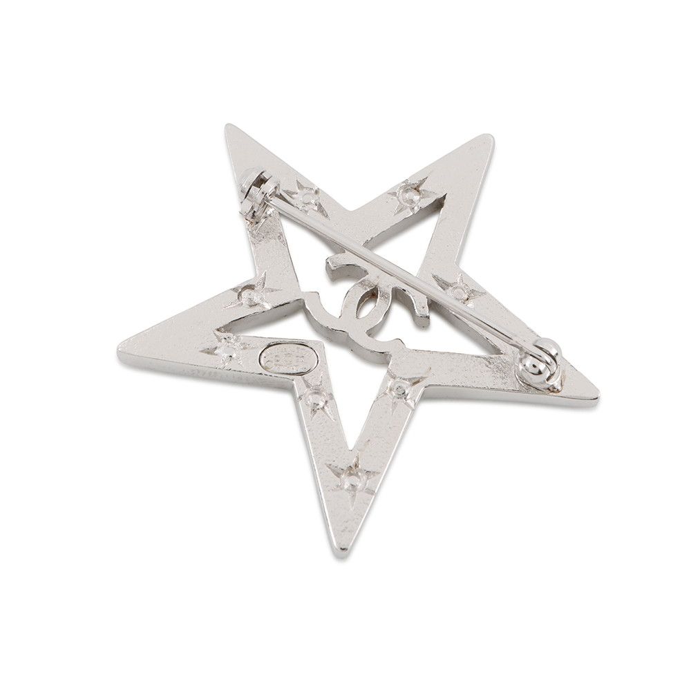 Chanel Brooch CC Logo Star Line Stone 06c — view 3