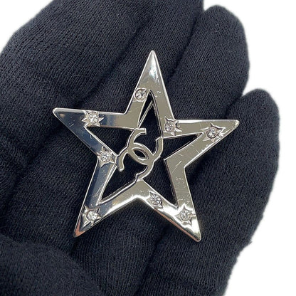 Chanel Brooch CC Logo Star Line Stone 06c — view 5