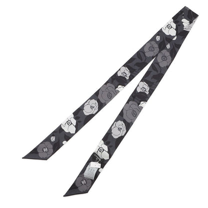 Chanel Scarf CC Logo Camellia All Over Pattern Silk Black — view 2