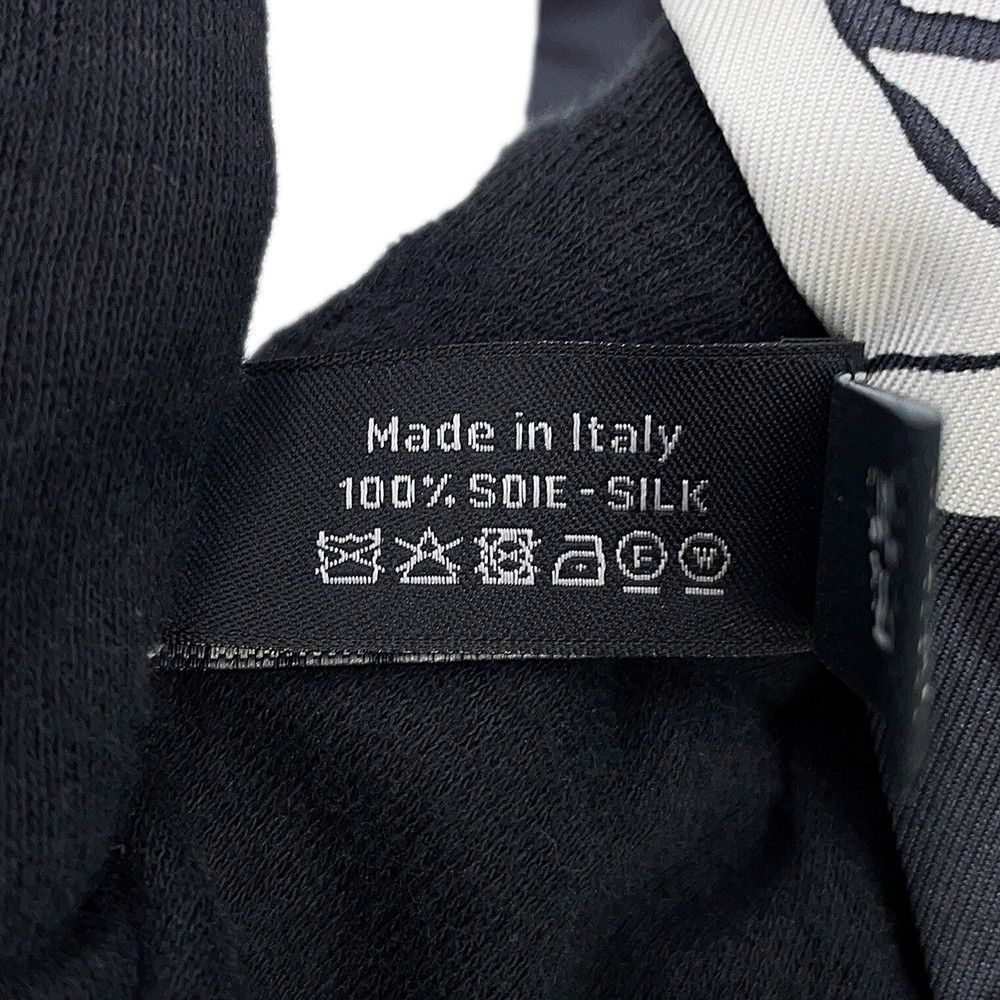 Chanel Scarf CC Logo Camellia All Over Pattern Silk Black — view 8