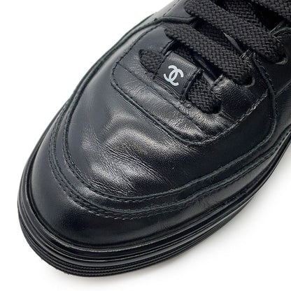 Chanel Sneakers CC Logo 38 Calfskin Shoes Black — view 7
